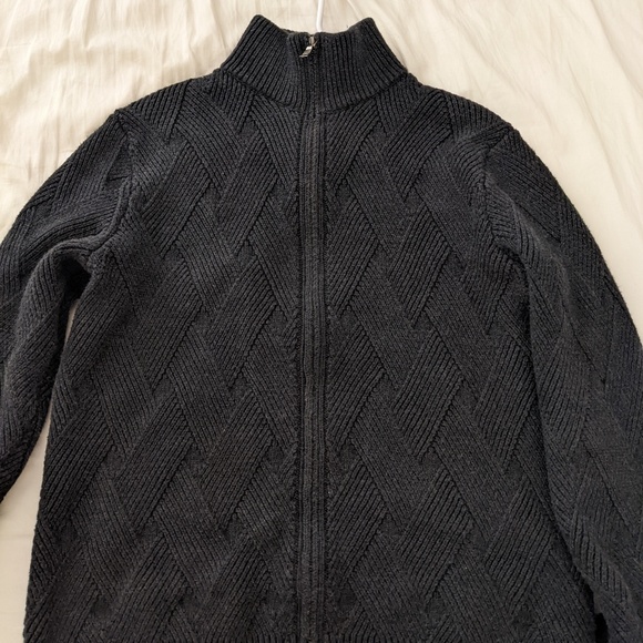 Banana Republic Factory Grey Ribbed Zip-up Cardigan Sweater - Picture 3 of 8